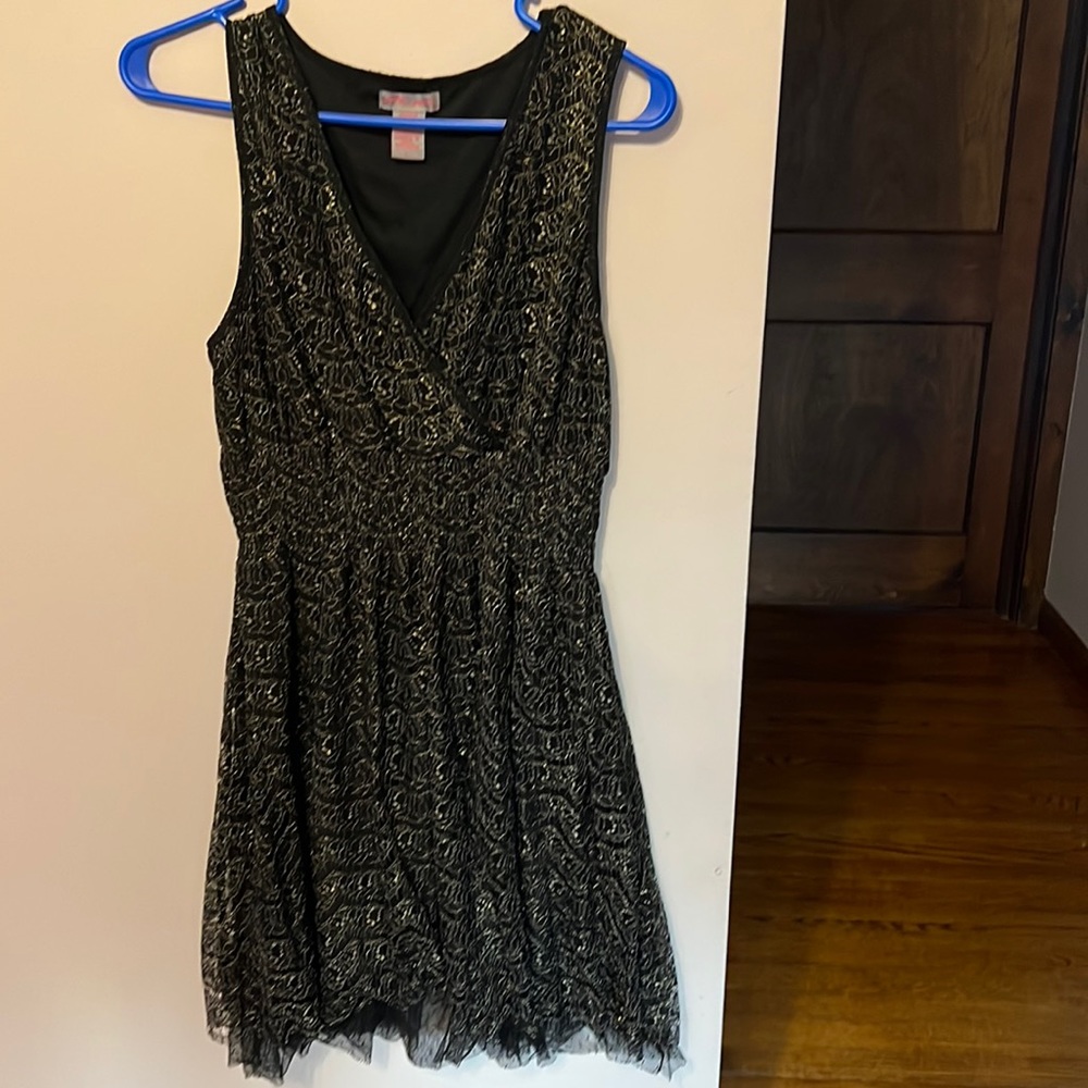 Ultra Pink Black & Gold Dress | Size L